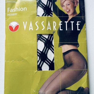 Vassarette Pantyhose Tights Chain Link Black 3591 Long Wimsygoth Costume New